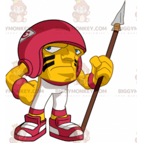 Yellow and Red American Football Big Head BIGGYMONKEY™ Mascot
