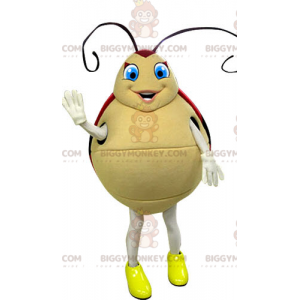 Red and Beige Ladybug with Blue Eyes BIGGYMONKEY™ Mascot
