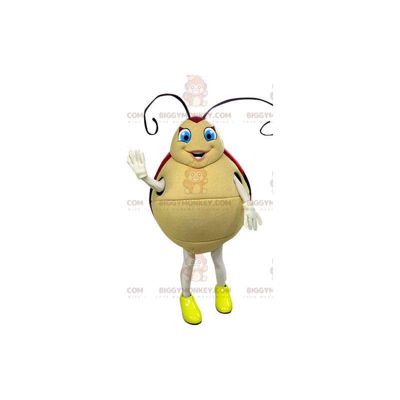 Costume de mascotte BIGGYMONKEY™ de coccinelle rouge et beige