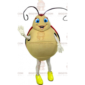 Red and Beige Ladybug with Blue Eyes BIGGYMONKEY™ Mascot