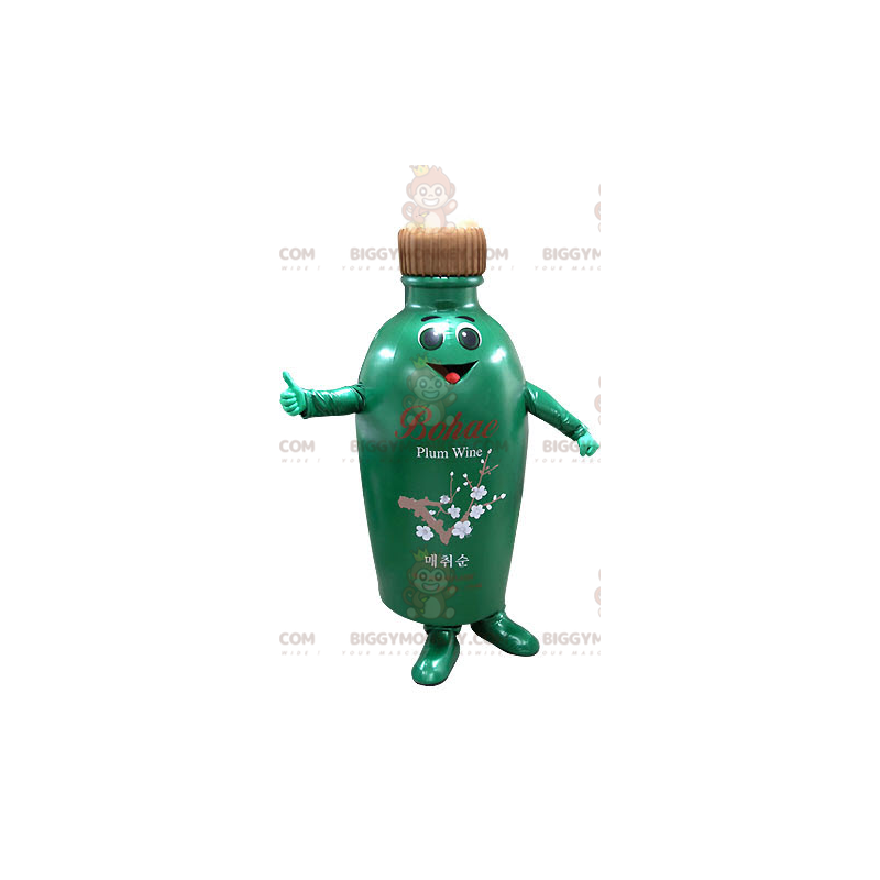 Traje de mascote BIGGYMONKEY™ com garrafa verde e marrom