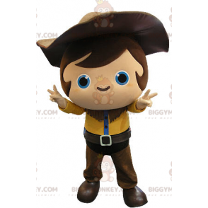 Costume da mascotte Cowboy Child BIGGYMONKEY™ con abito giallo