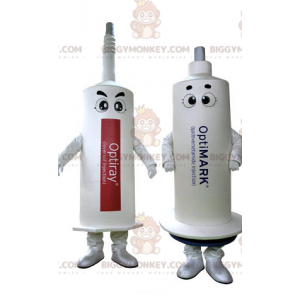 2 mascotas BIGGYMONKEY™s de jeringas blancas. 2 jeringas -