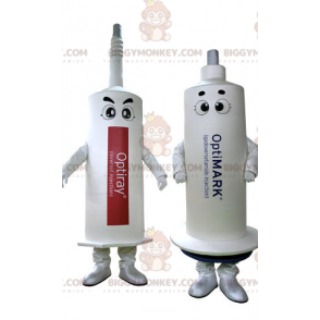 Duo de mascottes BIGGYMONKEY™ de seringues blanches. 2