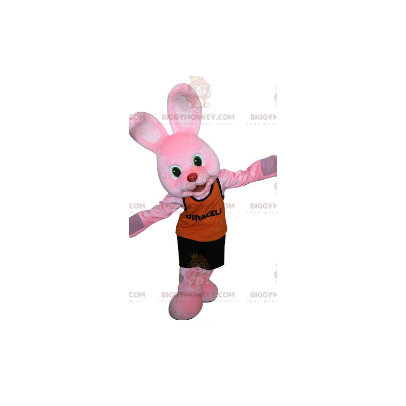 BIGGYMONKEY™ maskotdräkt av den berömda Duracell Pink Bunny.