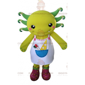 Yellow and Green Creature BIGGYMONKEY™ Mascot Costume with