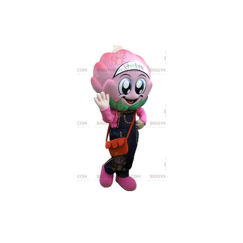 Pink Artiskokkål BIGGYMONKEY™ maskotkostume med overalls -