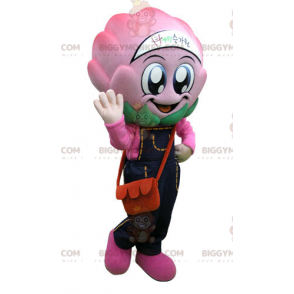 Fantasia de mascote BIGGYMONKEY™ de repolho rosa com macacão –