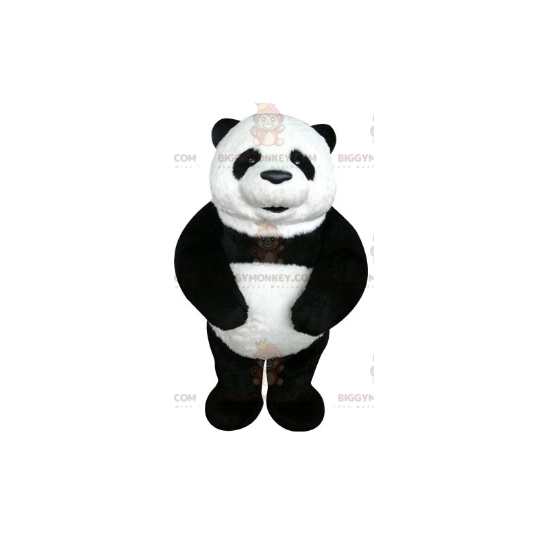 Costume da mascotte BIGGYMONKEY™ panda bianco e nero molto