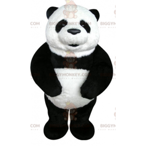 Costume de mascotte BIGGYMONKEY™ de panda noir et blanc très