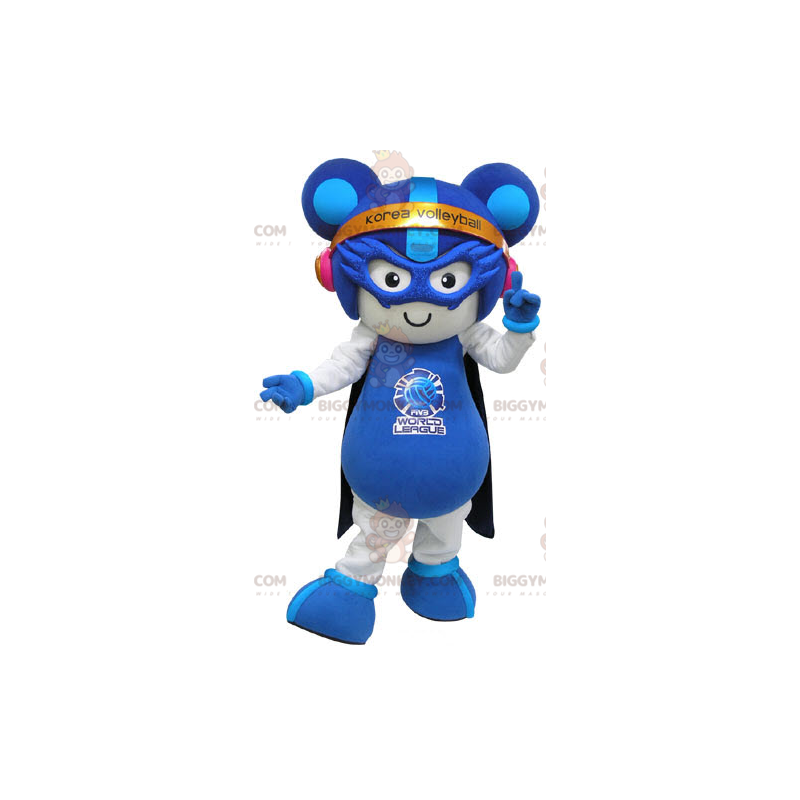 BIGGYMONKEY™ Costume da mascotte Topo bianco e blu in abito