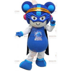 BIGGYMONKEY™ Costume da mascotte Topo bianco e blu in abito