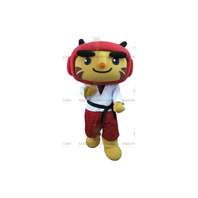 Kostium maskotki tygrysa BIGGYMONKEY™ w stroju do taekwondo -