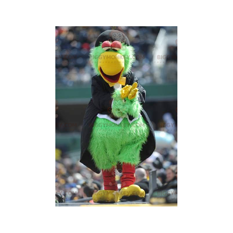 Big Green Bird BIGGYMONKEY™ Mascot Costume In Suit –