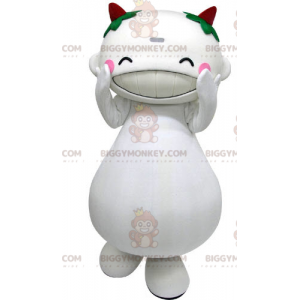 Disfraz de mascota BIGGYMONKEY™ de Gordo Blanco Riendo -