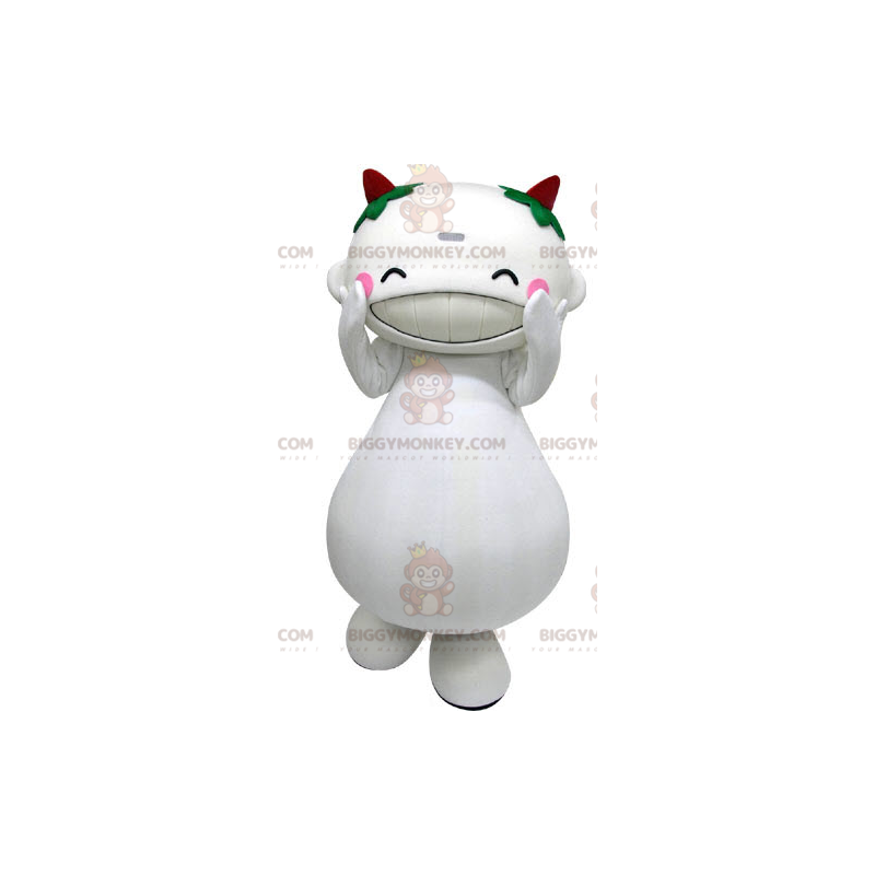 Traje de mascote BIGGYMONKEY™ Homem Branco Gordo Rindo –