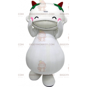 Traje de mascote BIGGYMONKEY™ Homem Branco Gordo Rindo –