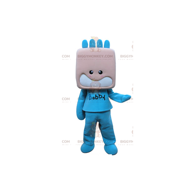 Jungen-Kind-BIGGYMONKEY™-Maskottchen-Kostüm in Blau gekleidet -