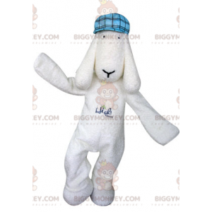 BIGGYMONKEY™ Mascot Costume White Dog With Blue Beret –