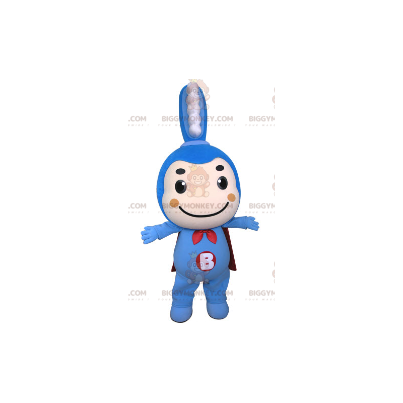 Costume da mascotte BIGGYMONKEY™ spazzolino blu con mantello -