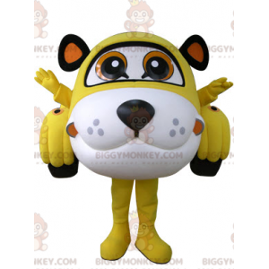 Costume mascotte BIGGYMONKEY™ auto tigre bianca e nera gialla -