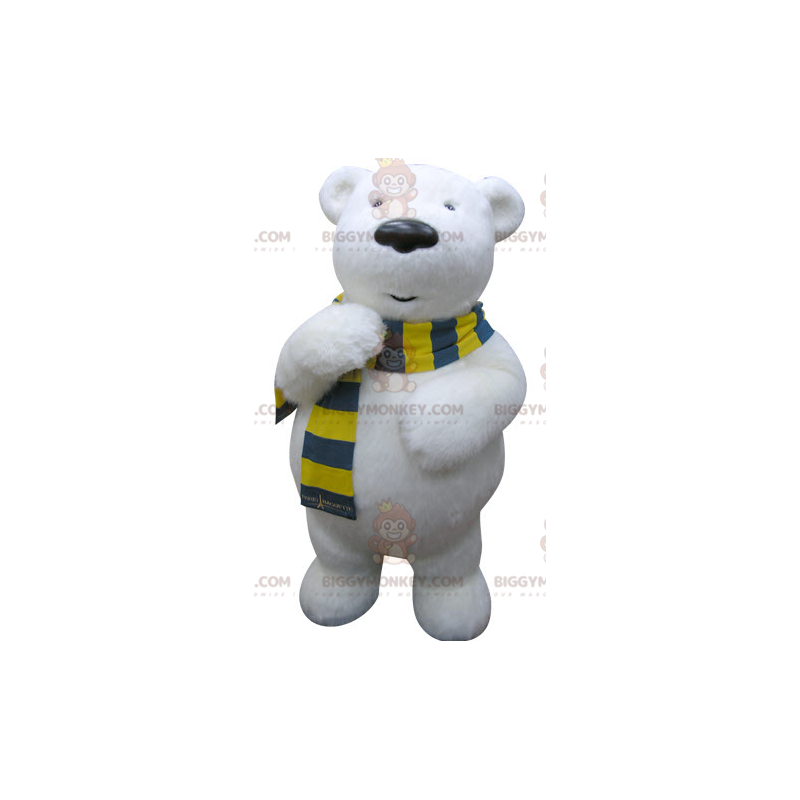 Disfraz de mascota de oso polar BIGGYMONKEY™ con bufanda