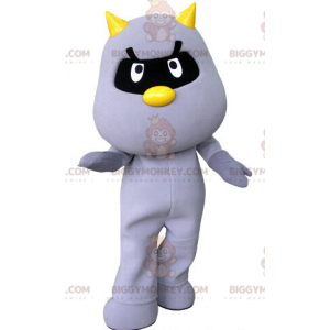 BIGGYMONKEY™ Costume da mascotte Gatto viola con corna gialle -