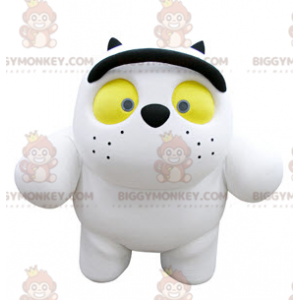 Big White Cat with Yellow Eyes BIGGYMONKEY™ Mascot Costume –