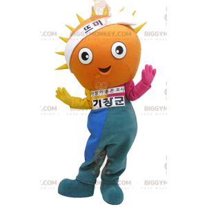 Sun BIGGYMONKEY™ Maskottchen-Kostüm mit buntem Outfit -