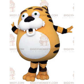 Costume de mascotte BIGGYMONKEY™ de tigre orange blanc et noir