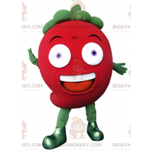 Kostium maskotka gigantyczna czerwono-zielona truskawka