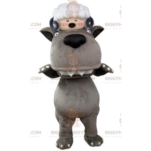 BIGGYMONKEY™ Costume da mascotte Lupo grigio con pecora in