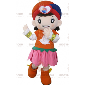 Costume da mascotte BIGGYMONKEY™ per ragazza vestita con abiti