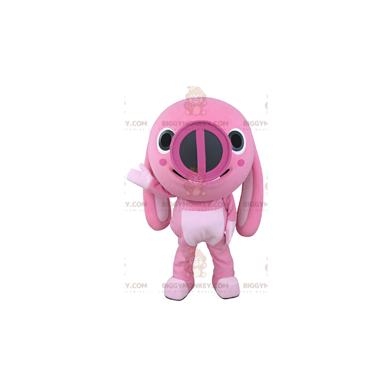 BIGGYMONKEY™ Mascot Costume Pink Animal Pig With Big Ears -