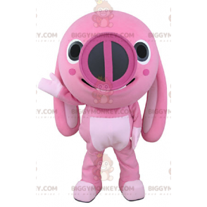 BIGGYMONKEY™ Mascot Costume Pink Animal Pig With Big Ears –