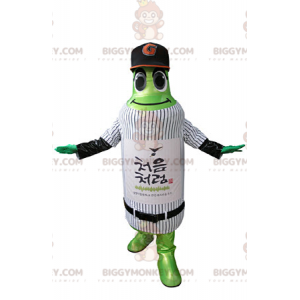 Vihreä pullo BIGGYMONKEY™ maskottiasu urheiluvaatteissa -