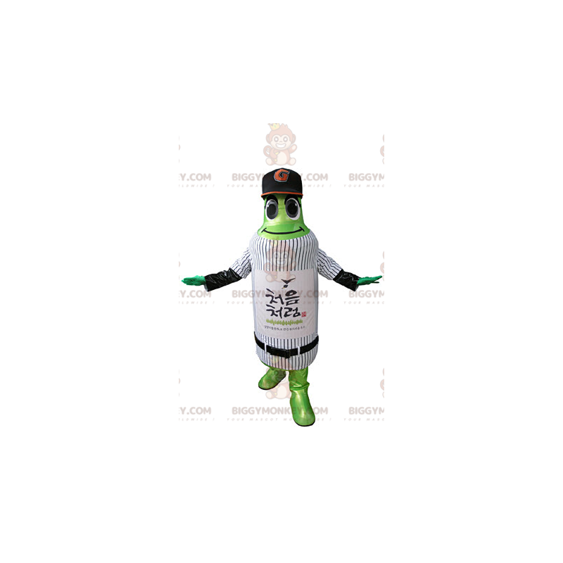 Groene fles BIGGYMONKEY™ mascottekostuum in sportkleding -