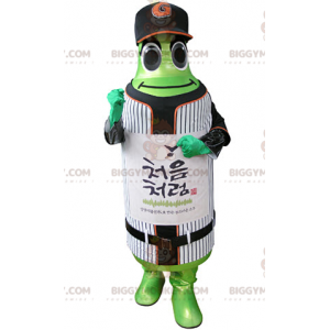 Green Bottle BIGGYMONKEY™ Mascot Costume In Sportswear –