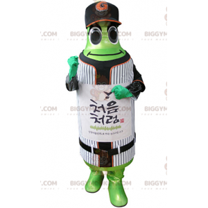 Green Bottle BIGGYMONKEY™ Mascot Costume In Sportswear -