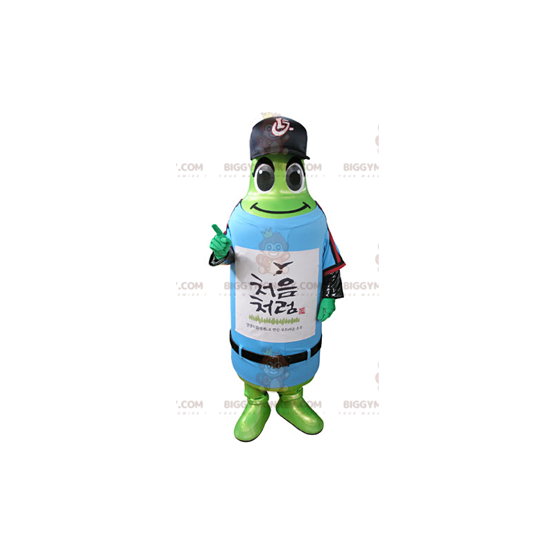 Green Bottle BIGGYMONKEY™ Mascot Costume In Sportswear –