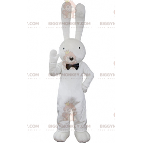 Big White Rabbit Looking Amazed Mascot Costume BIGGYMONKEY™ -