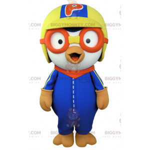 Traje de mascote de pássaro BIGGYMONKEY™ com capacete e óculos