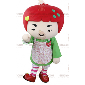 Red Hair Girl BIGGYMONKEY™ Maskotdräkt. Strawberry BIGGYMONKEY™