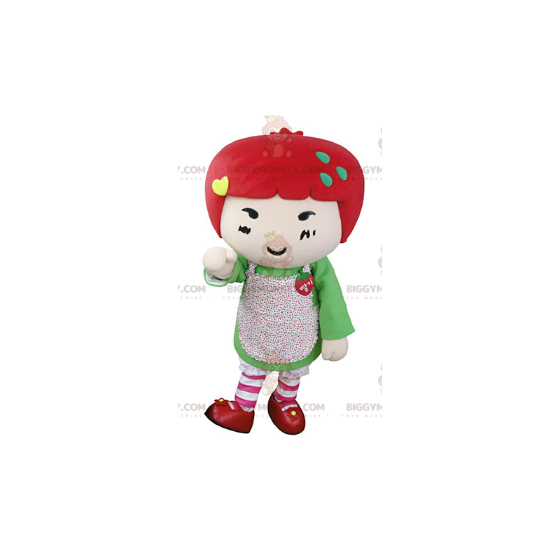 Red Hair Girl BIGGYMONKEY™ Mascot Costume. Strawberry