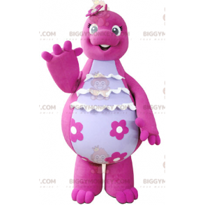 Leuke en grappige roze en witte dinosaurus BIGGYMONKEY™