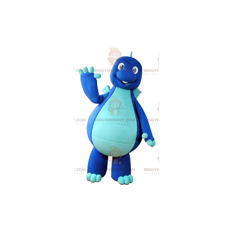 Costume da mascotte drago dinosauro blu bicolore BIGGYMONKEY™ -