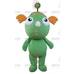BIGGYMONKEY™-mascottekostuum met groene en oranje draak. Groen