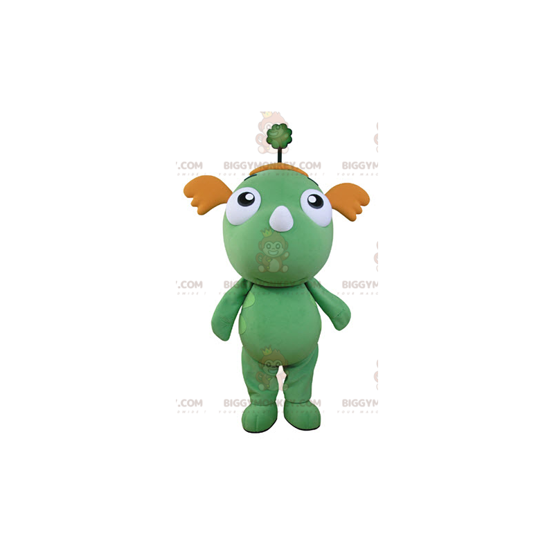 BIGGYMONKEY™-mascottekostuum met groene en oranje draak. Groen