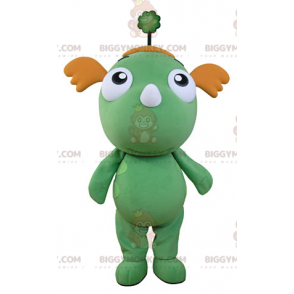 Costume de mascotte BIGGYMONKEY™ de dragon vert et orange.