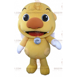 Traje de mascote BIGGYMONKEY™ Pequeno Monstro Amarelo com Asas